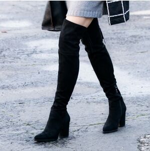 Marc Fisher Over the Knee Suede Pointed Toe Boots